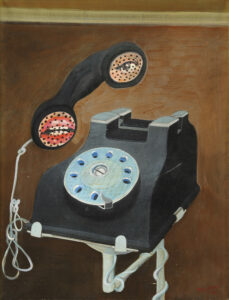 Tisserand Gerard, Telefono, 1973, olio su tela 40x50.